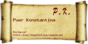 Puer Konstantina névjegykártya
